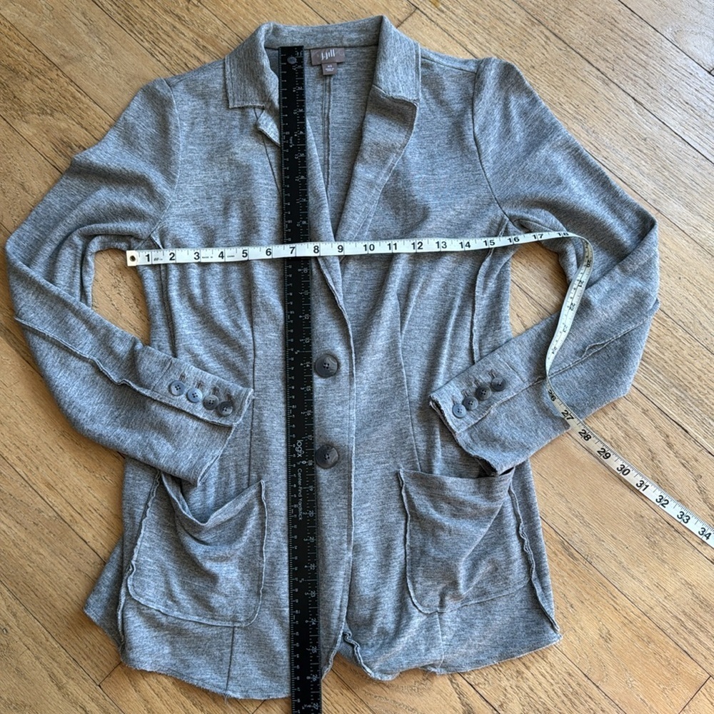 J Jill jersey blazer gray women’s size xs - Picture 7 of 10